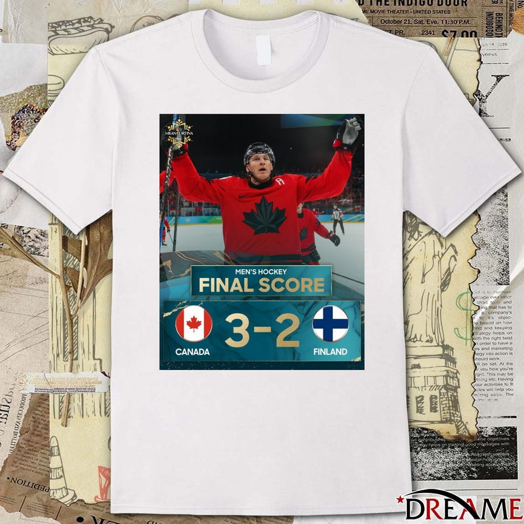 Men’s Hockey Final Score 3-2 Canada Finland Winter Olympics 2026 t-shirt