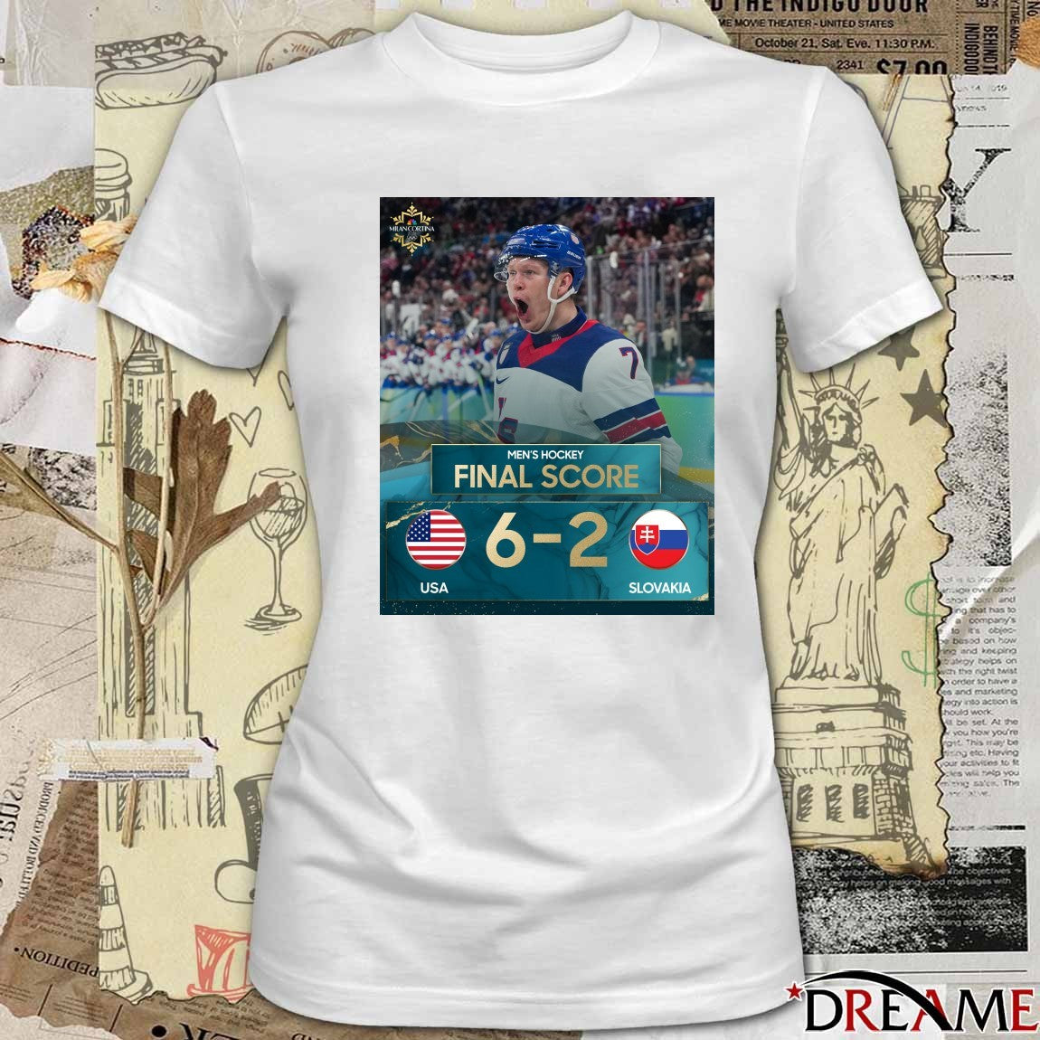 Men’s Hockey Final Score USA 6-2 Slovakia All Gas All Heart Winter Olympics t-shirt