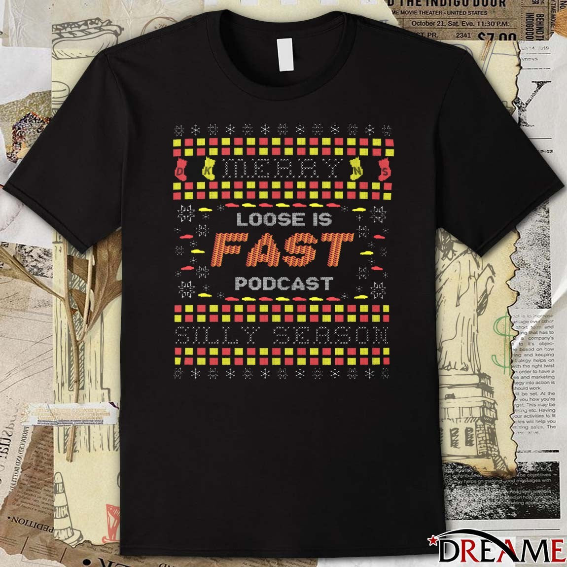 Merry Christmas Loose Is Fast Podcast Silly Season Ugly Sweater 2025 t-shirt