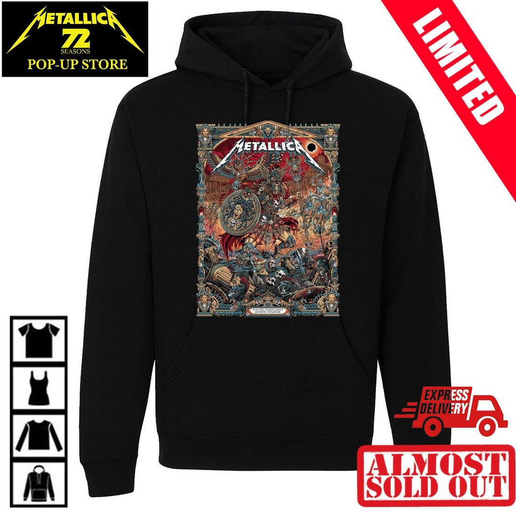 Metallica Athens Greece May 9 2026 Concert Shirt – M72 Tour The Warrior With Medusa Shield By Juan Ma Orozco – Olympic Stadium Official Merch T-Shirt