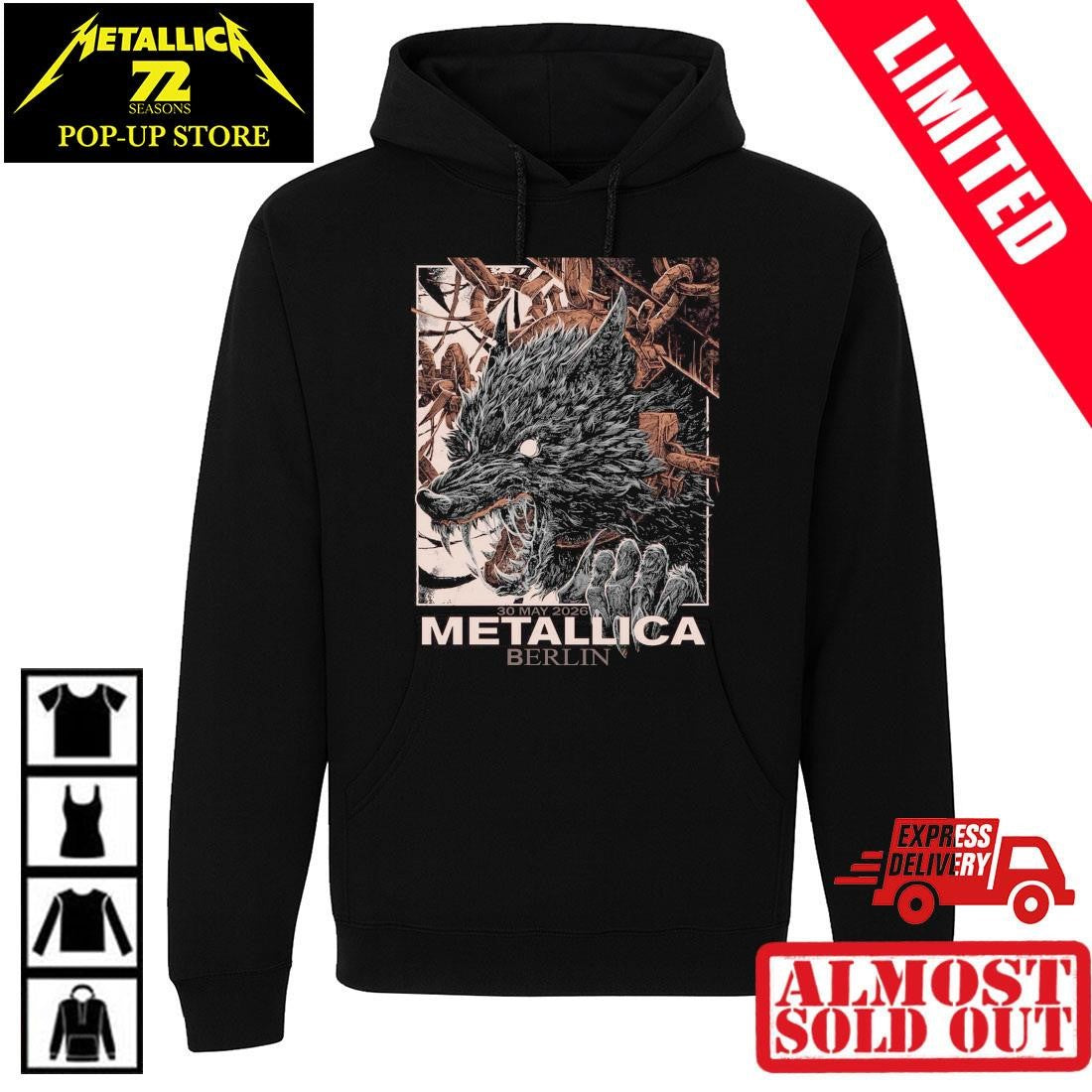 Metallica Berlin Germany 30 May 2026 Wolf Art Shirt Official