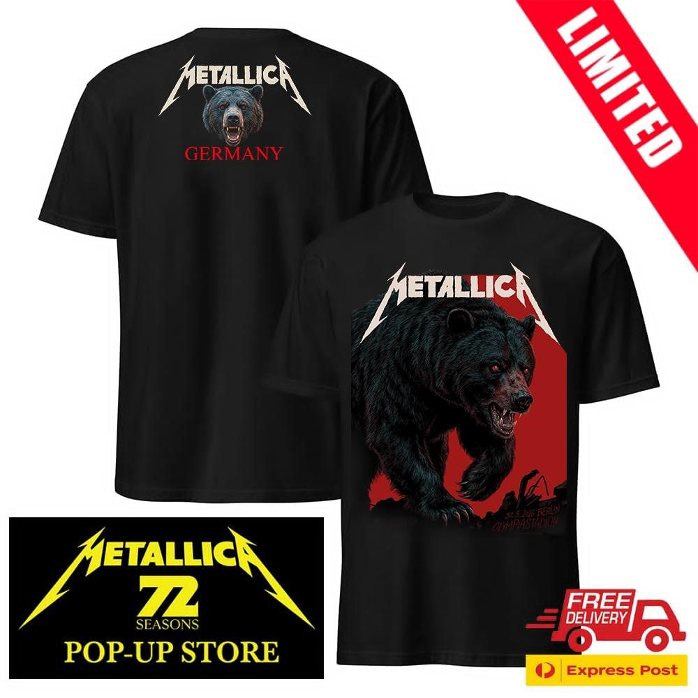 Metallica Berlin Germany May 30 2026 Concert Front and Back Shirt Janta Island