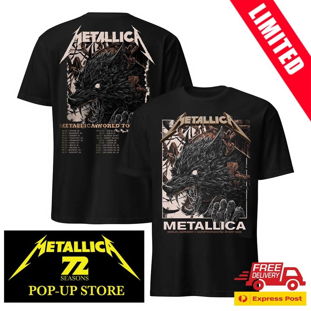 Metallica Berlin Pop Up Store Official Two Sided Shirt 2026