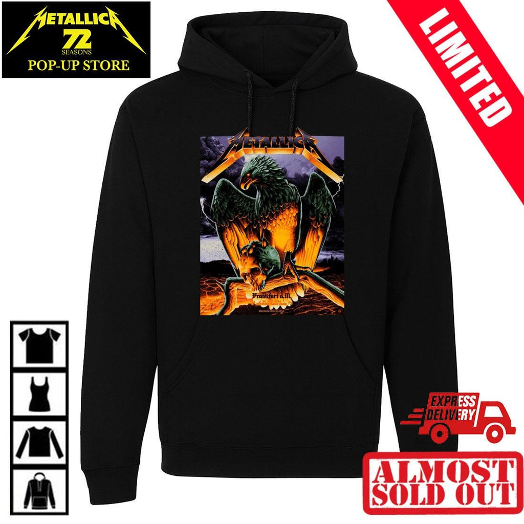 Metallica Concert Merch T-Shirt Frankfurt Germany 2026 – Limited Edition Glowing Eye Eagle & Skull Design By Max Loeffler – May 24 M72 Tee