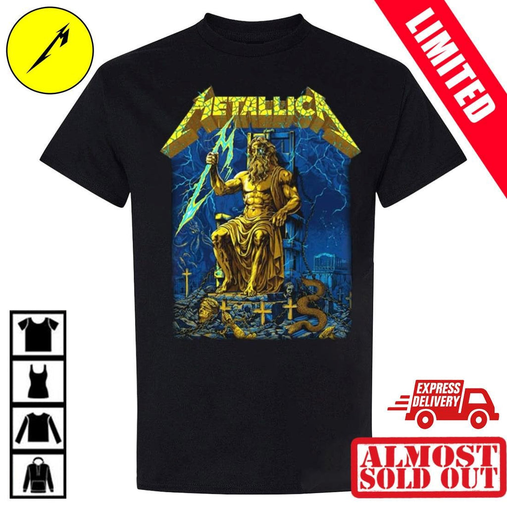 Metallica Greece 2026 Tour Shirt – Limited Edition Zeus Artwork By Revolver Dart – Olympic Stadium Athens May 9th Rock Band Tee