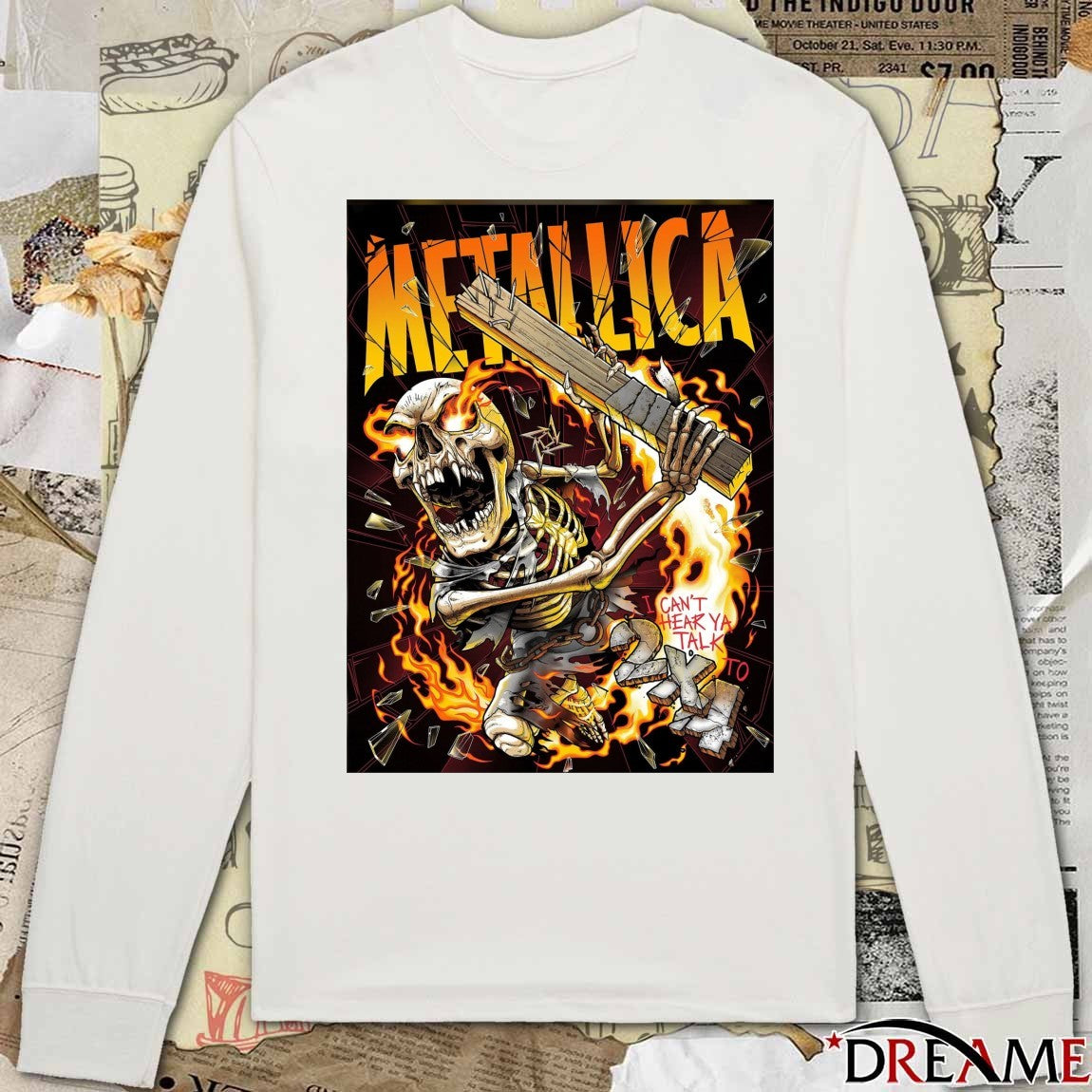 Metallica I Can’t Hear Ya Talk To 2×4 2025 Skeleton Poster t-shirt