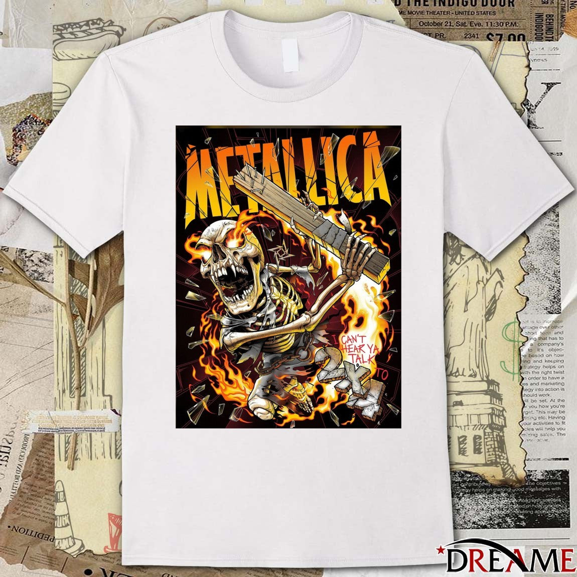 Metallica I Can’t Hear Ya Talk To 2×4 2025 Skeleton Poster t-shirt