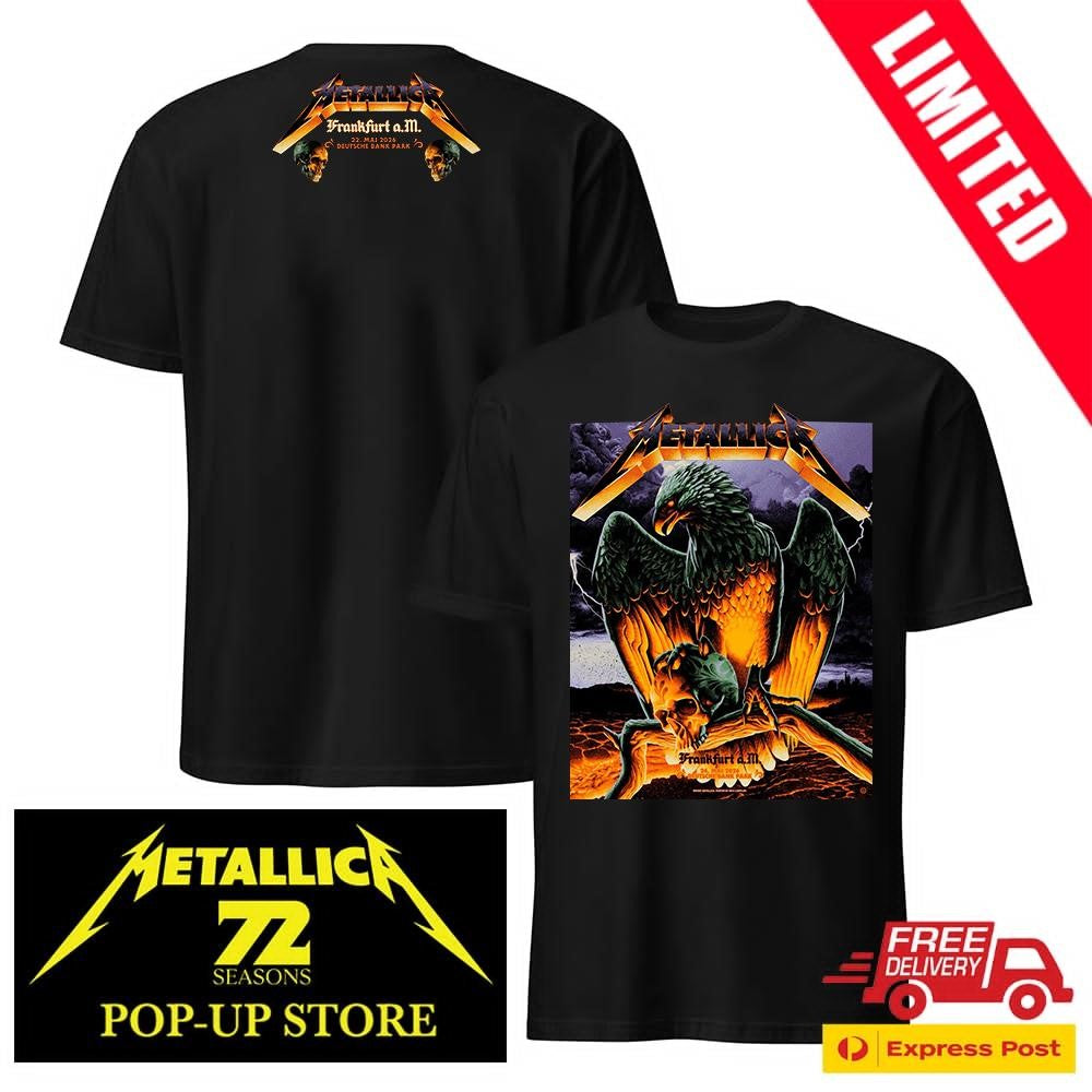 Metallica Live In Frankfurt Germany May 24 2026 Shirt Eagle Claw Skull Graphic By Max Löffler Deutsche Bank Park M72 Retro Streetwear Tee