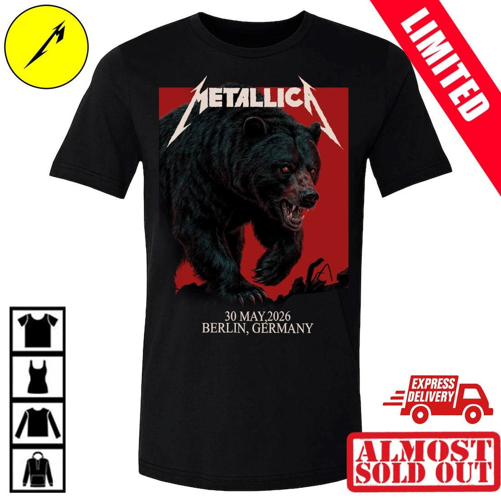 Metallica M72 Berlin Germany 2026 Tour Shirt Janta Island Bear Olympiastadion Official