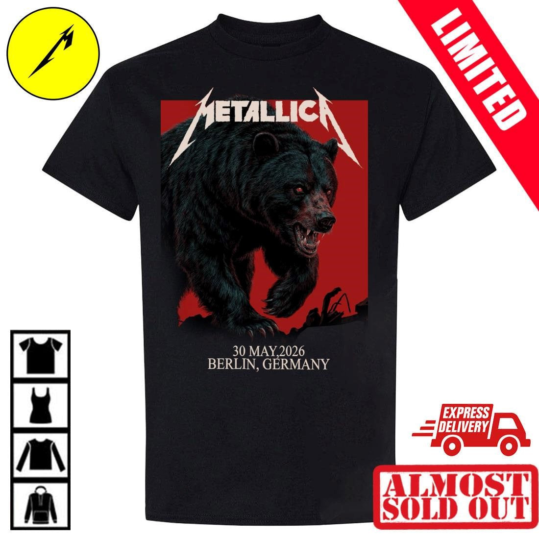 Metallica M72 Berlin Pop-Up Shop Limited Bear Shirt By Janta Island