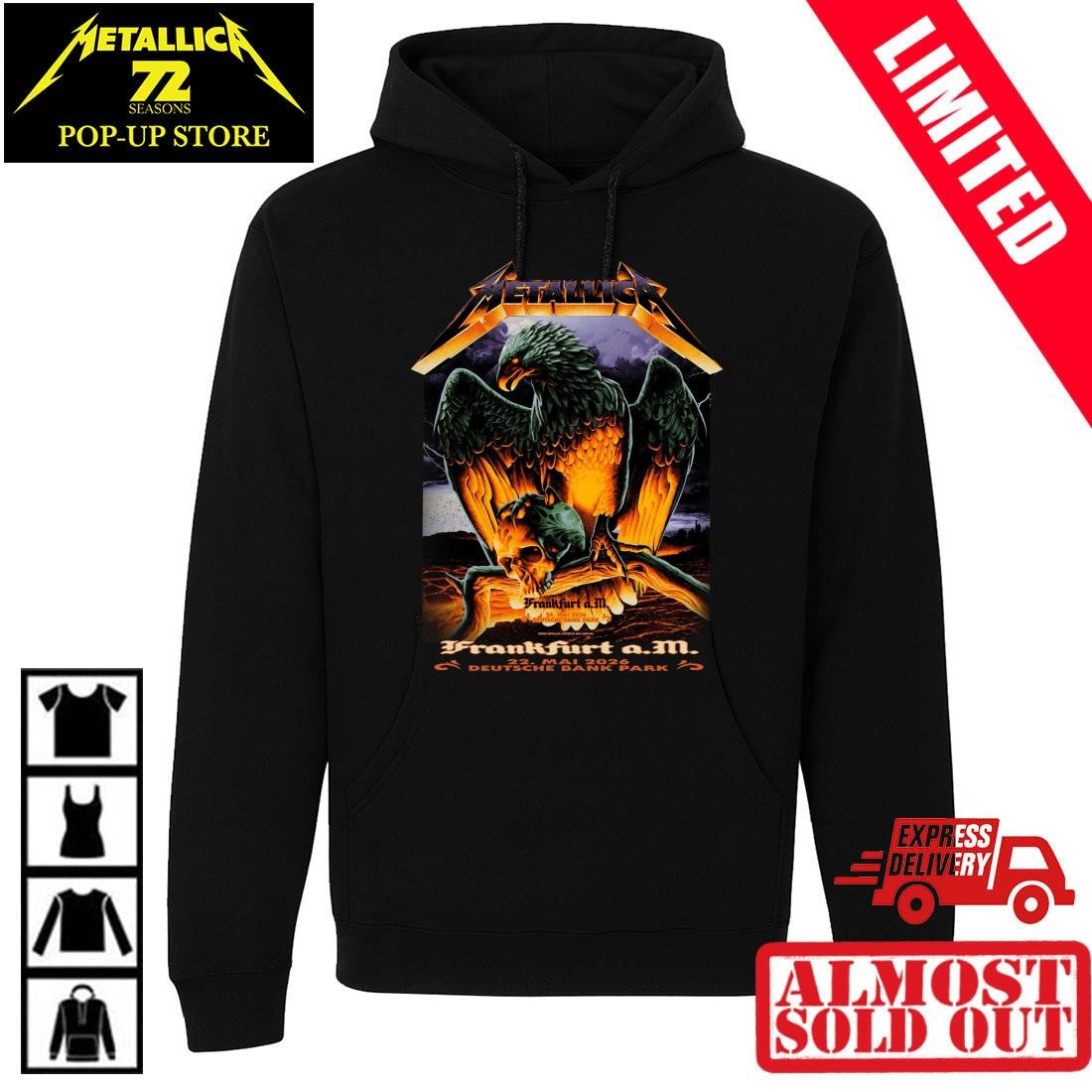 Metallica M72 Frankfurt 2026 Night 2 At Frankfurt Germany Deutsche Bank Park On 24 May 2026 The Eagle T-Shirt