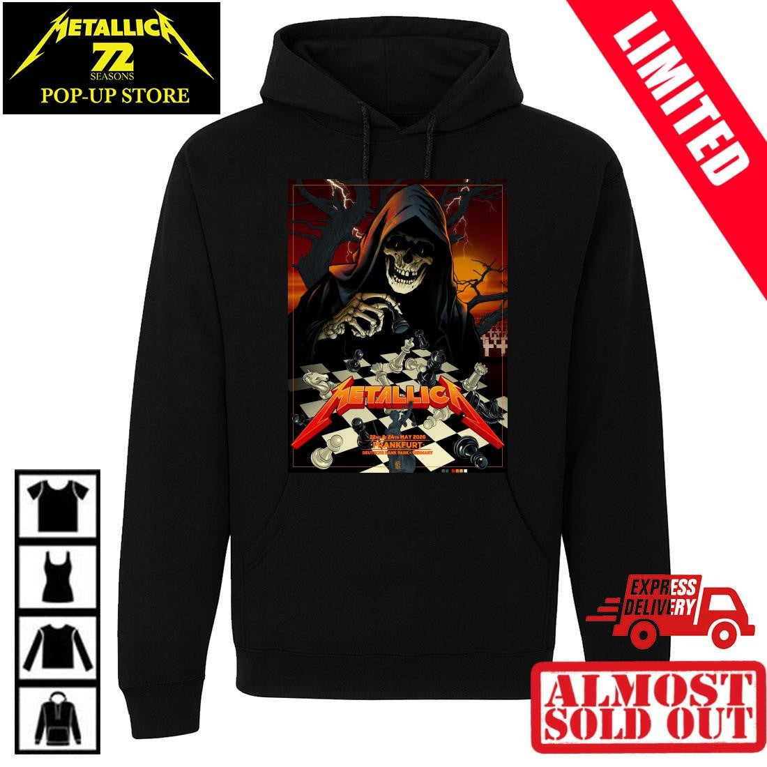 Metallica M72 Frankfurt Deutsche Bank Park Shirt 22 24 May 2026 Vance Kelly