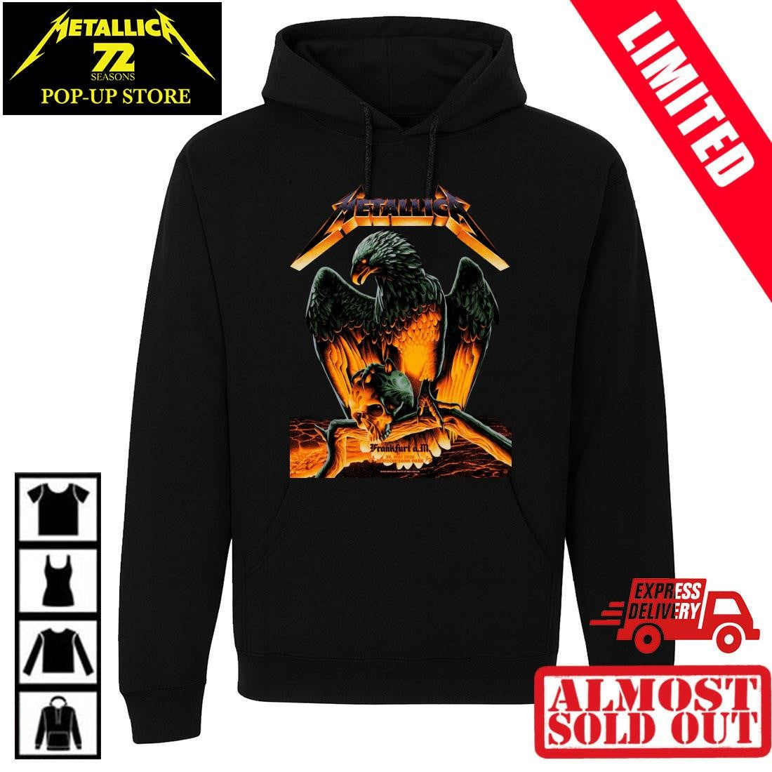 Metallica M72 Frankfurt am Main 2026 Eagle & Skull Graphic Shirt By Max Loeffler – Germany Deutsche Bank Park May 24 Tour Concert Tee