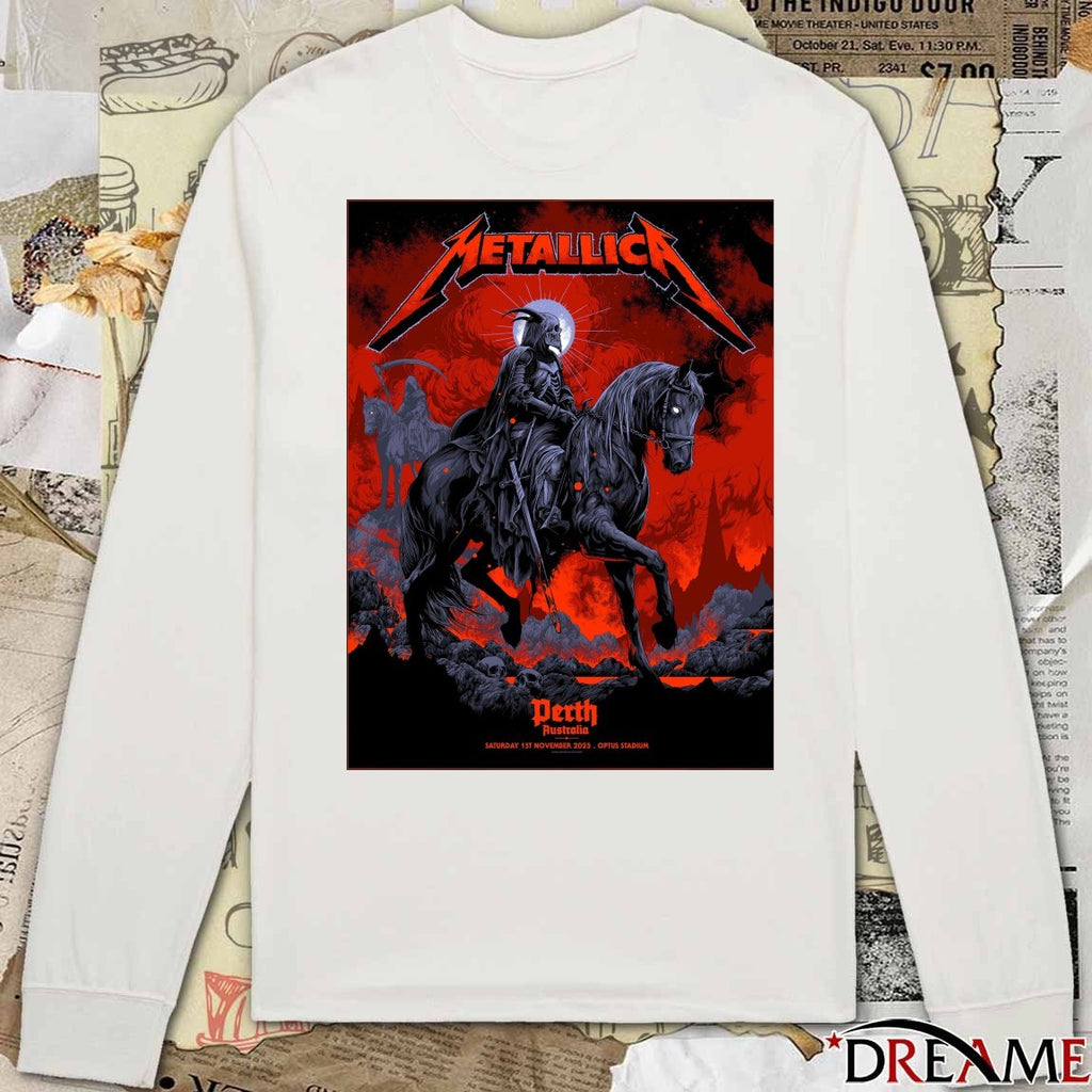 Metallica M72 Perth Australia Saturday 1st November 2025 Optus Stadium Poster t-shirt