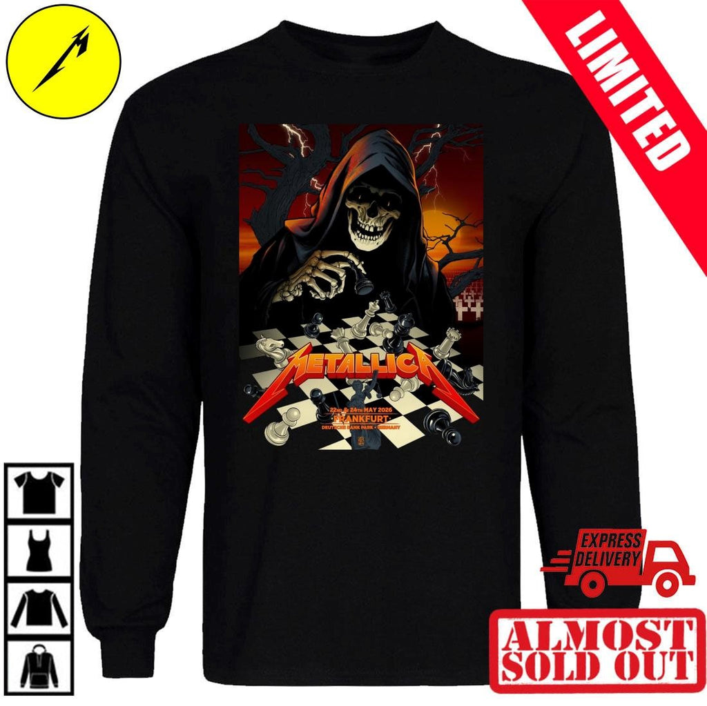 Metallica M72 Tour 2026 Frankfurt Germany Pop Up Shop Skeleton Chess Shirt
