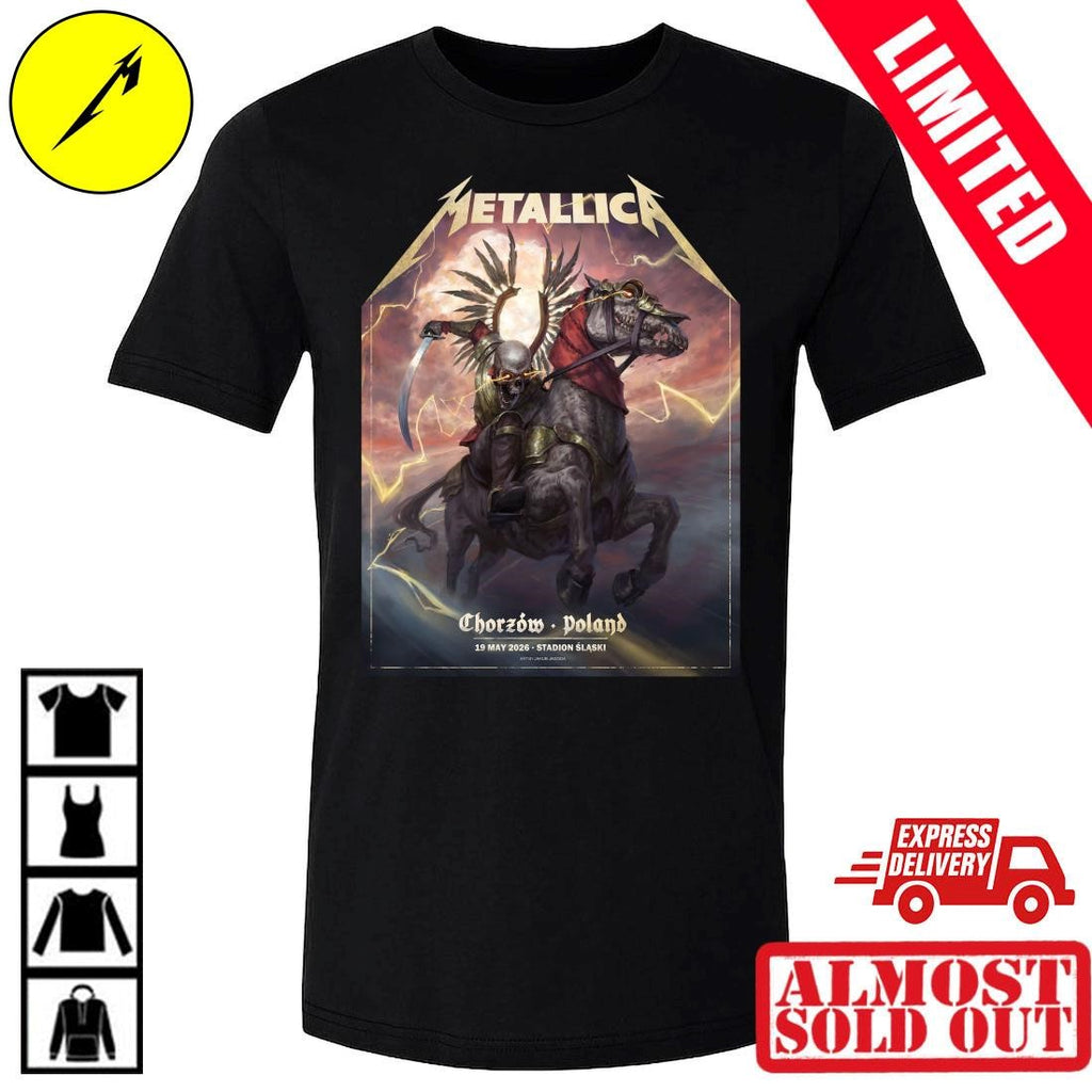 Metallica M72 Tour Chorzow 19 May 2026 Shirt Death Winged Hussars Design by Jakub Jagoda Poland