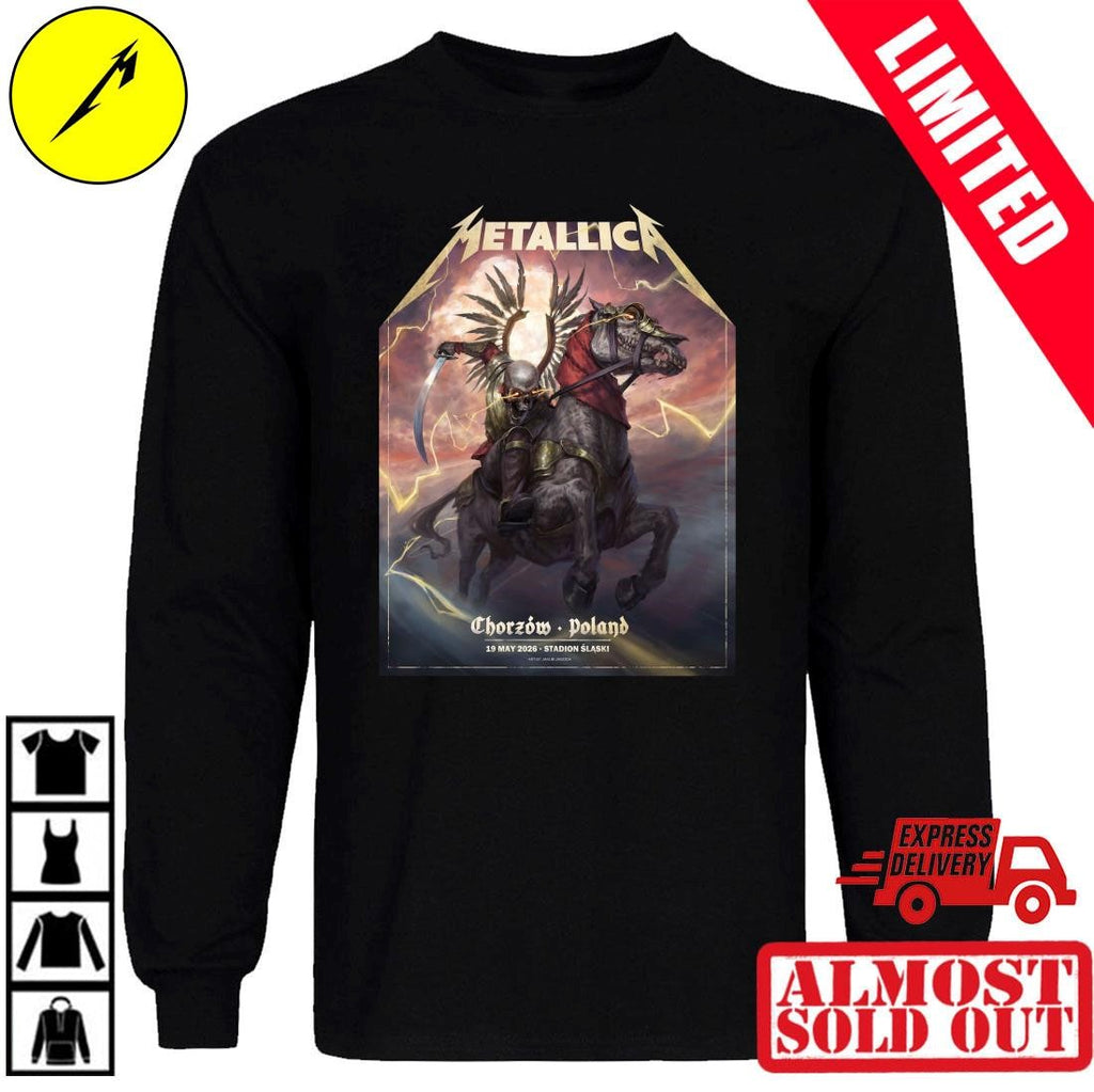 Metallica M72 Tour Chorzow 19 May 2026 Shirt Death Winged Hussars Design by Jakub Jagoda Poland