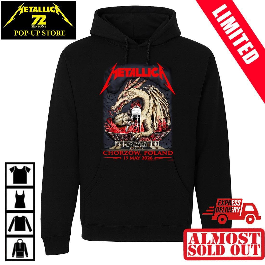 Metallica M72 Tour Chorzow Poland May 19 2026 Dragon Concert Poster Shirt