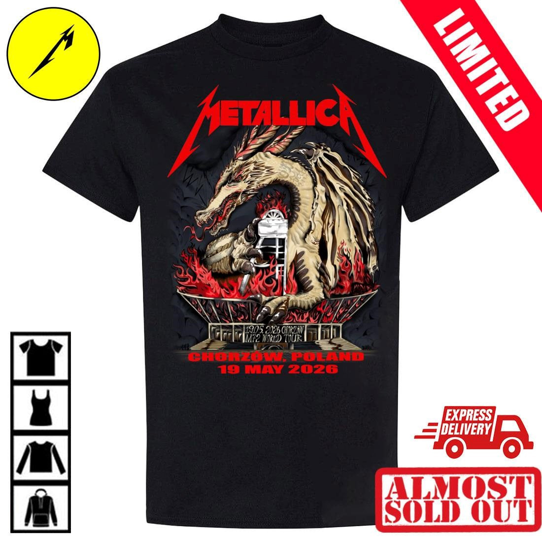 Metallica M72 World Tour Chorzow Poland Poster Shirt 19 May 2026