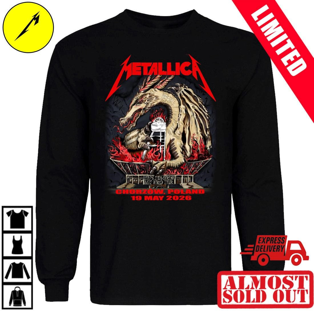 Metallica M72 World Tour Chorzow Poland Poster Shirt 19 May 2026