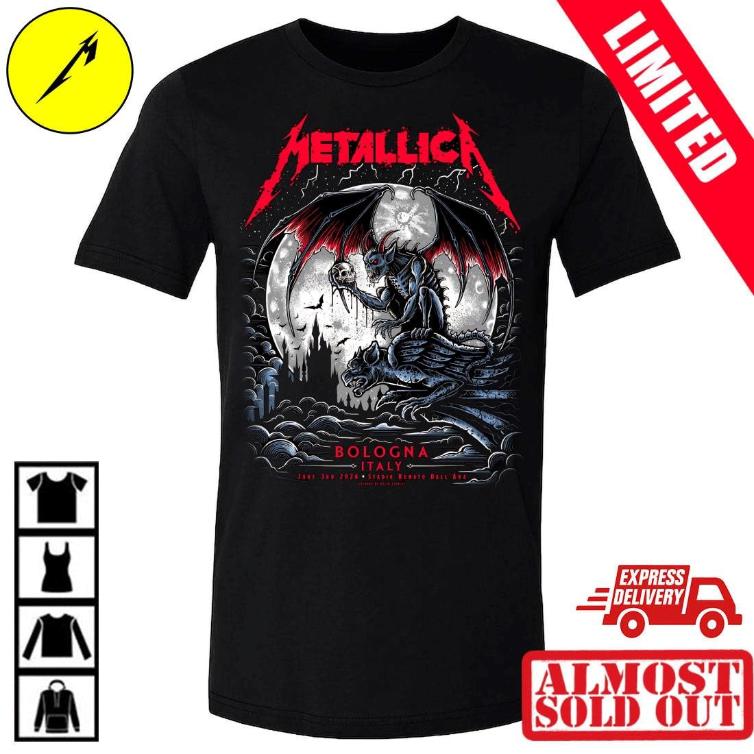 Metallica M72 World Tour June 3 2026 Bologna T-Shirt