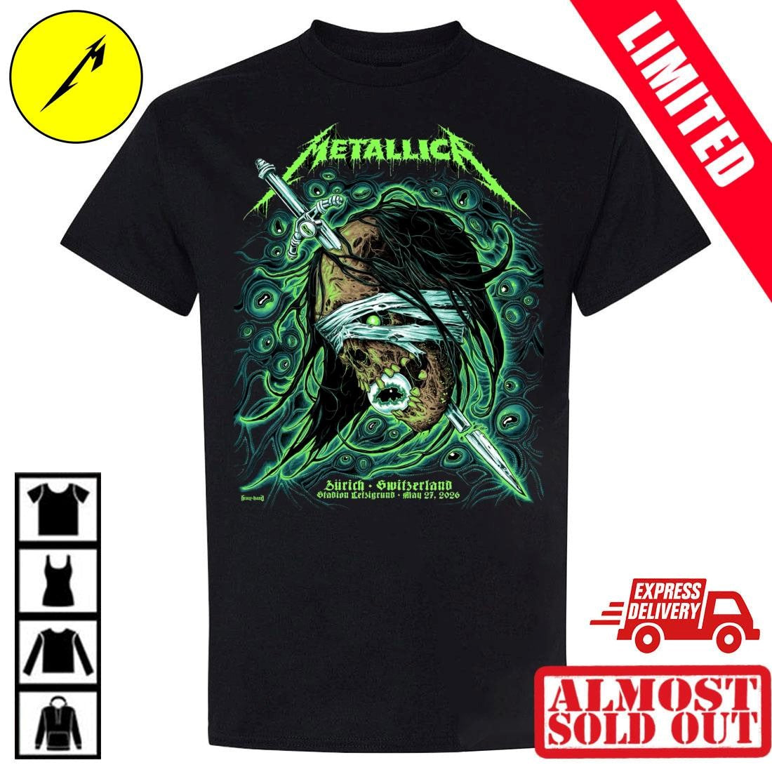 Metallica M72 Zurich Pop Up Poster At Stadion Letzigrund On May 27 2026 Zurich Switzerland Art By Mark Richards Shirt