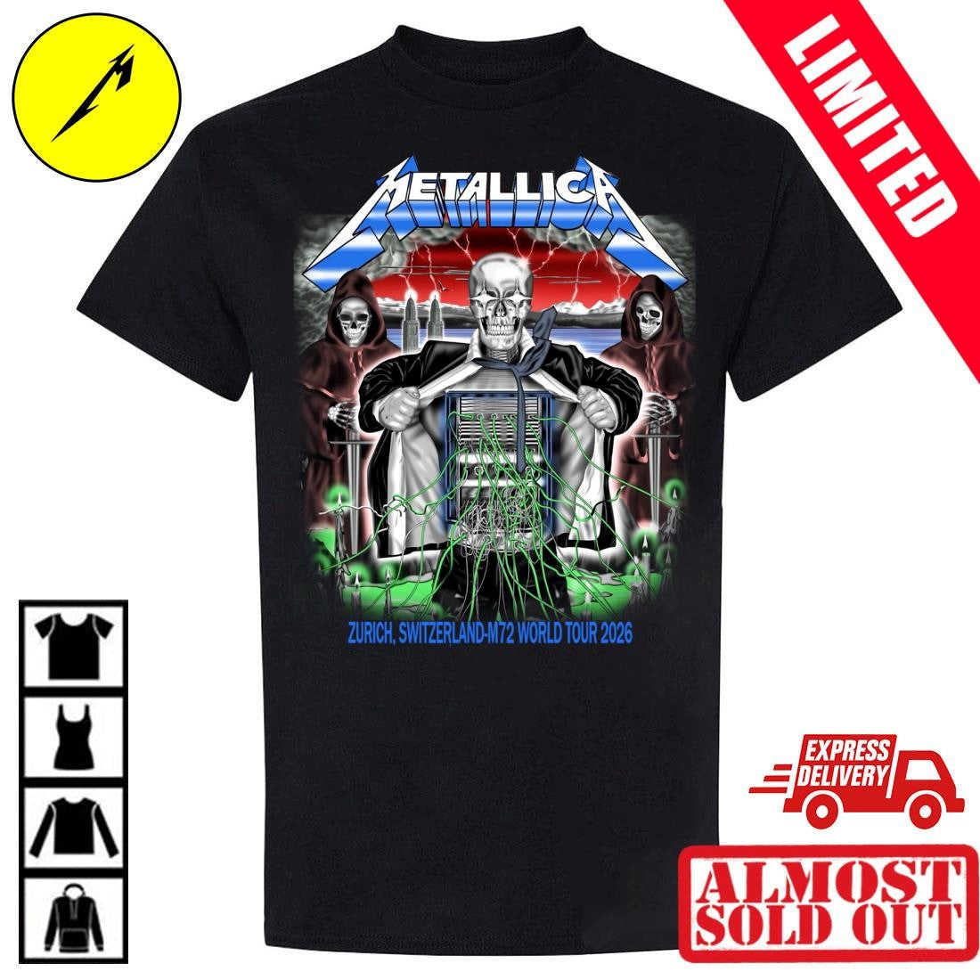 Metallica M72 Zurich Pop-Up Shop Official T-Shirt Stadion Letzigrund Luca Schenardi