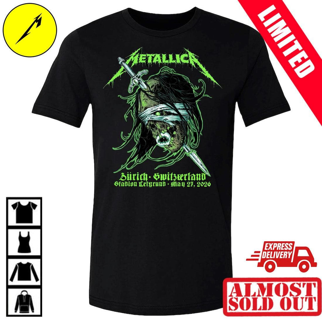 Metallica Zurich 2026 Stadion Letzigrund T-Shirt By Mark Richards