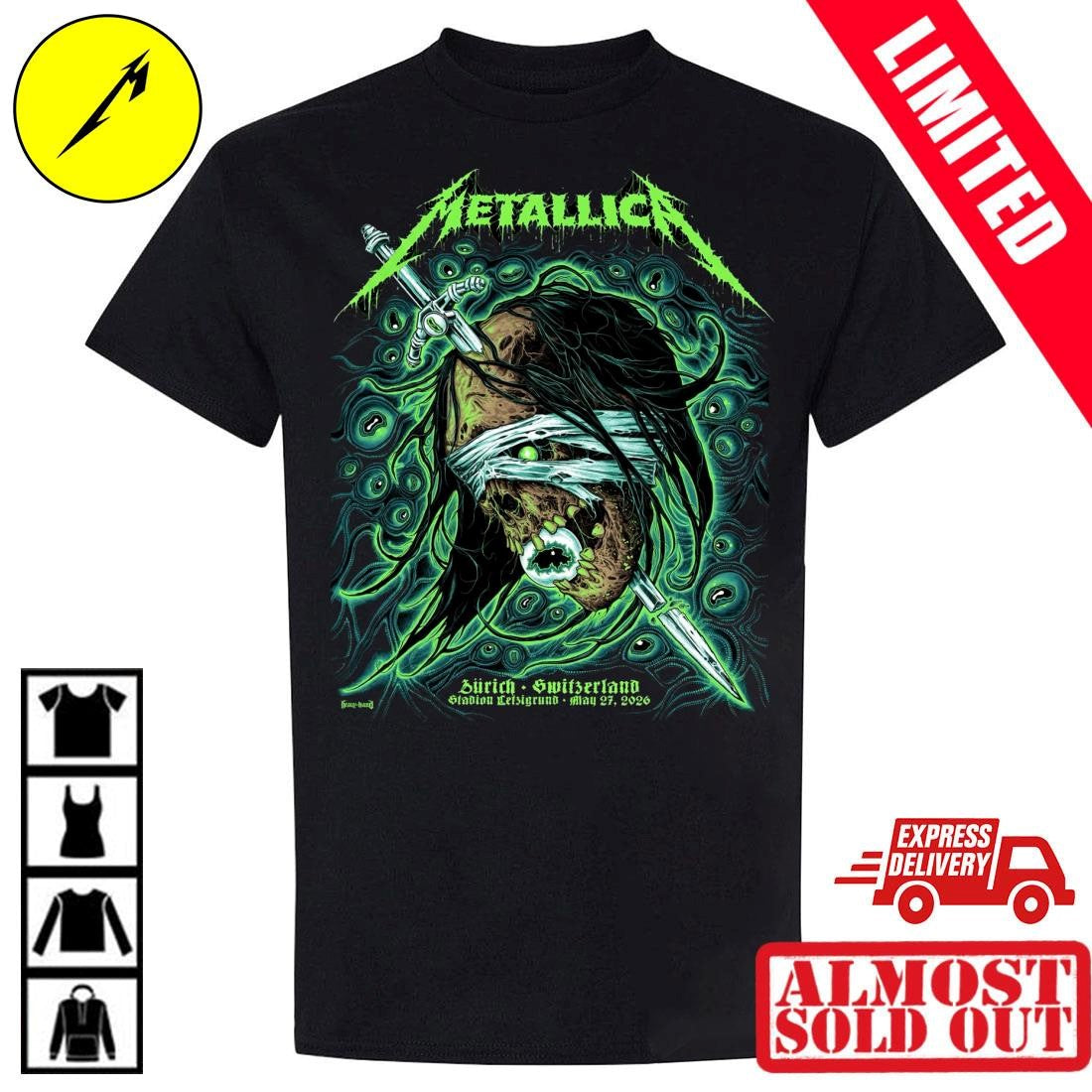 Metallica Zurich May 27 2026 Poster Artwork Shirt Mark Richards