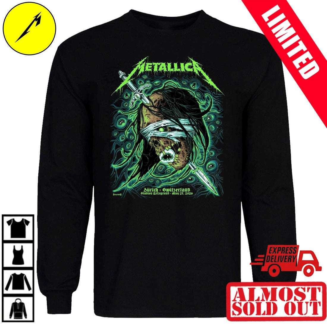 Metallica Zurich May 27 2026 Poster Artwork Shirt Mark Richards