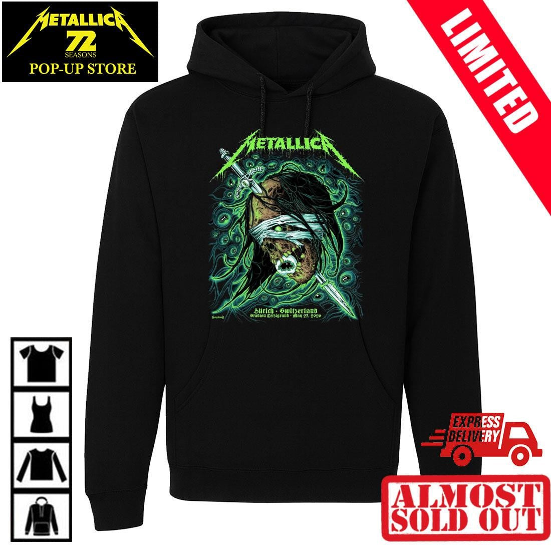 Metallica Zurich May 27 2026 Poster Artwork Shirt Mark Richards