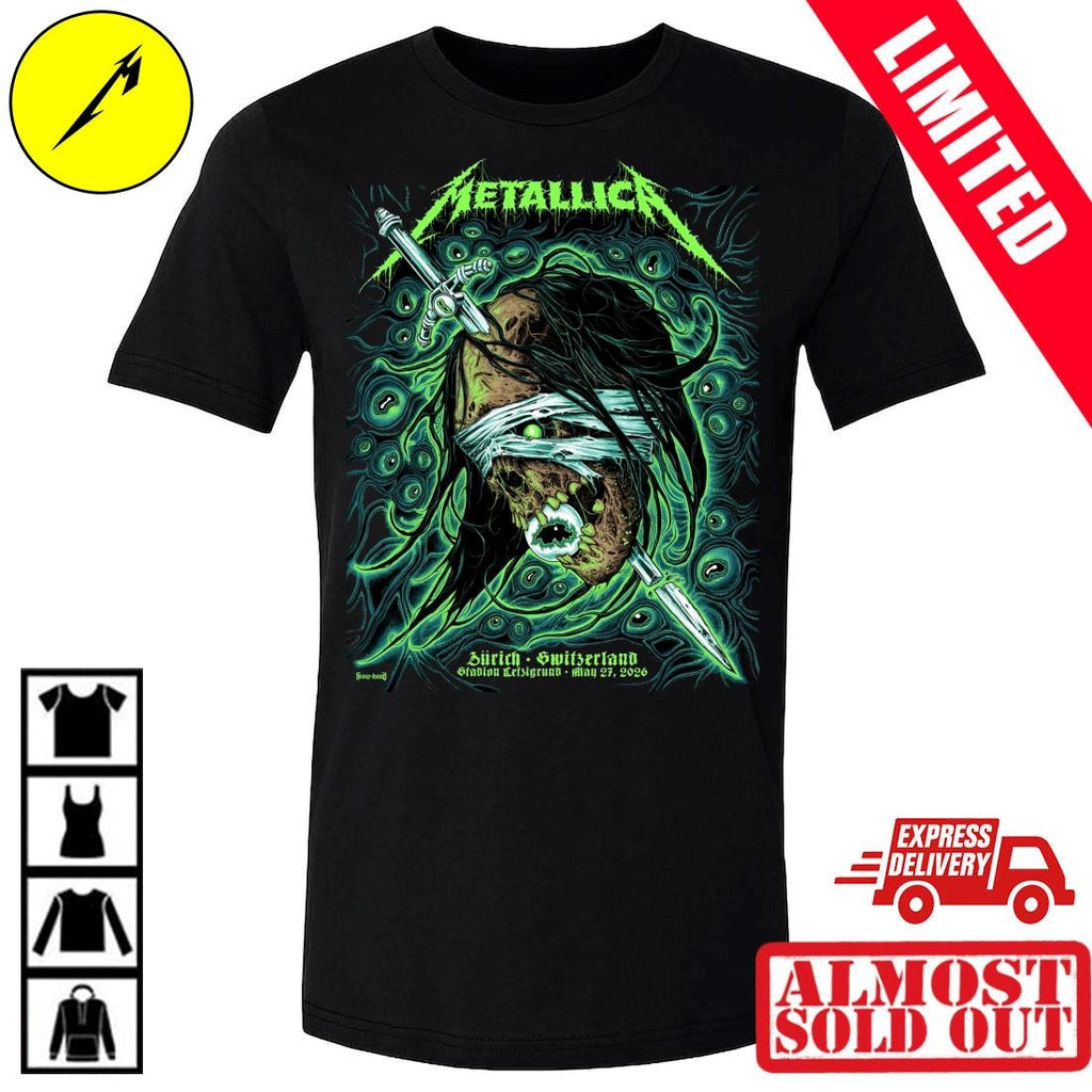 Metallica Zurich Switzerland 2026 Event Shirt By Mark Richards