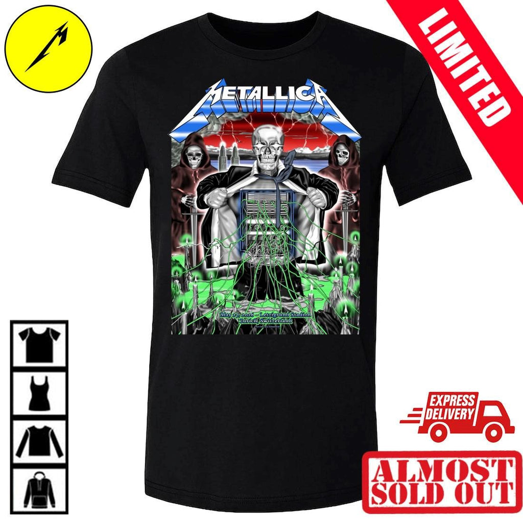 Metallica Zürich Switzerland Pop-Up Shop Clothing May 27 2026 Art by Luca Schenardi