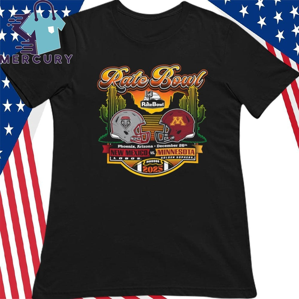 Mexico Lobos vs Minnesota Golden Gophers 2025 Rate Bowl Matchup Helmet Shirt