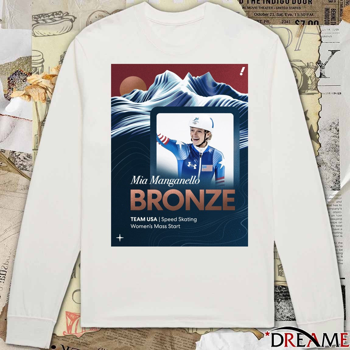 Mia Manganello Bronze Team USA Speed Skating Women’s Mass Start Poster t-shirt