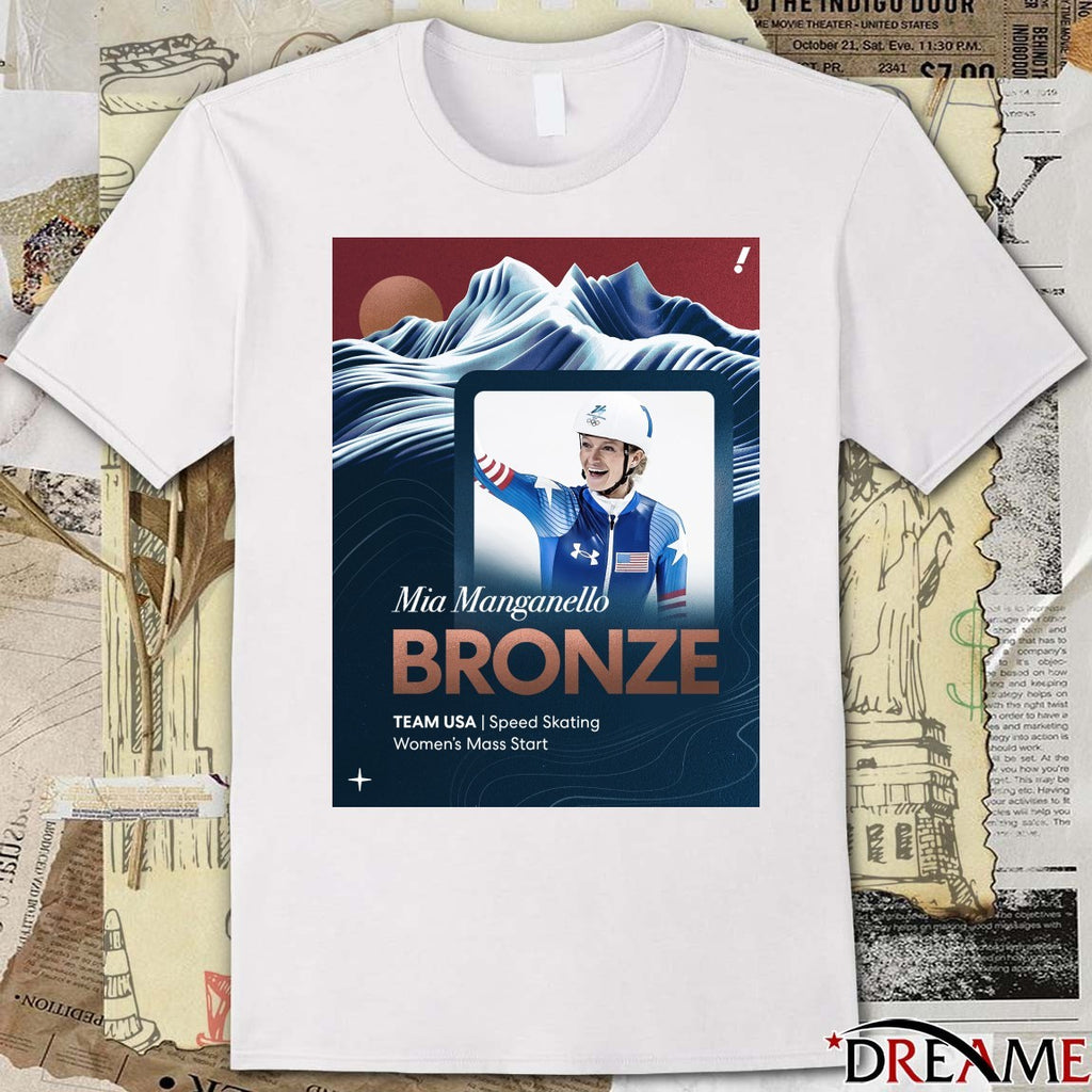 Mia Manganello Bronze Team USA Speed Skating Women’s Mass Start Poster t-shirt