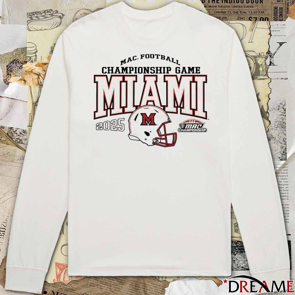 Miami RedHawks 2025 MAC Football Championship Game Helmet t-shirt