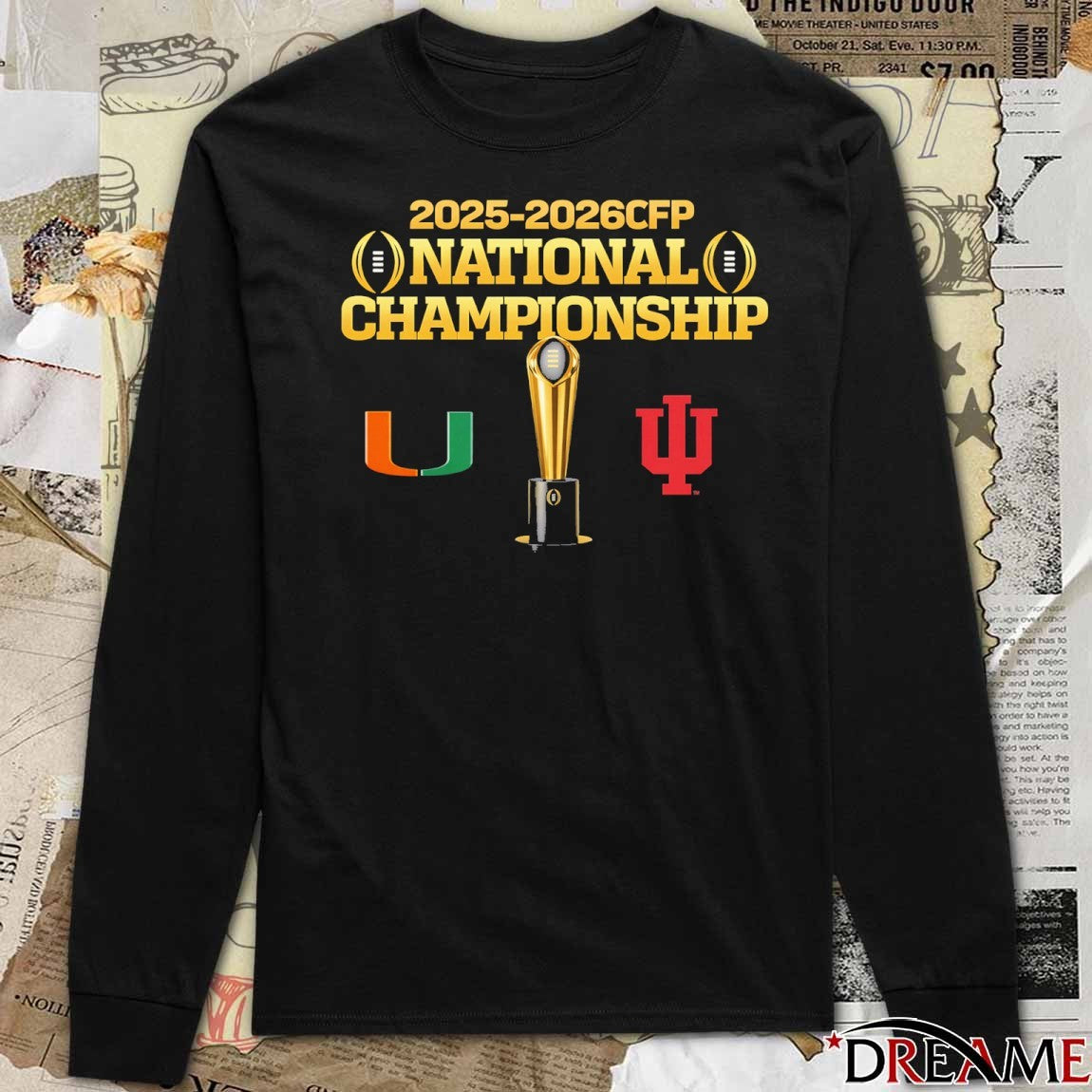 Miami Vs Indiana 2025-2026 CFP National Championship Trophy Logos t-shirt