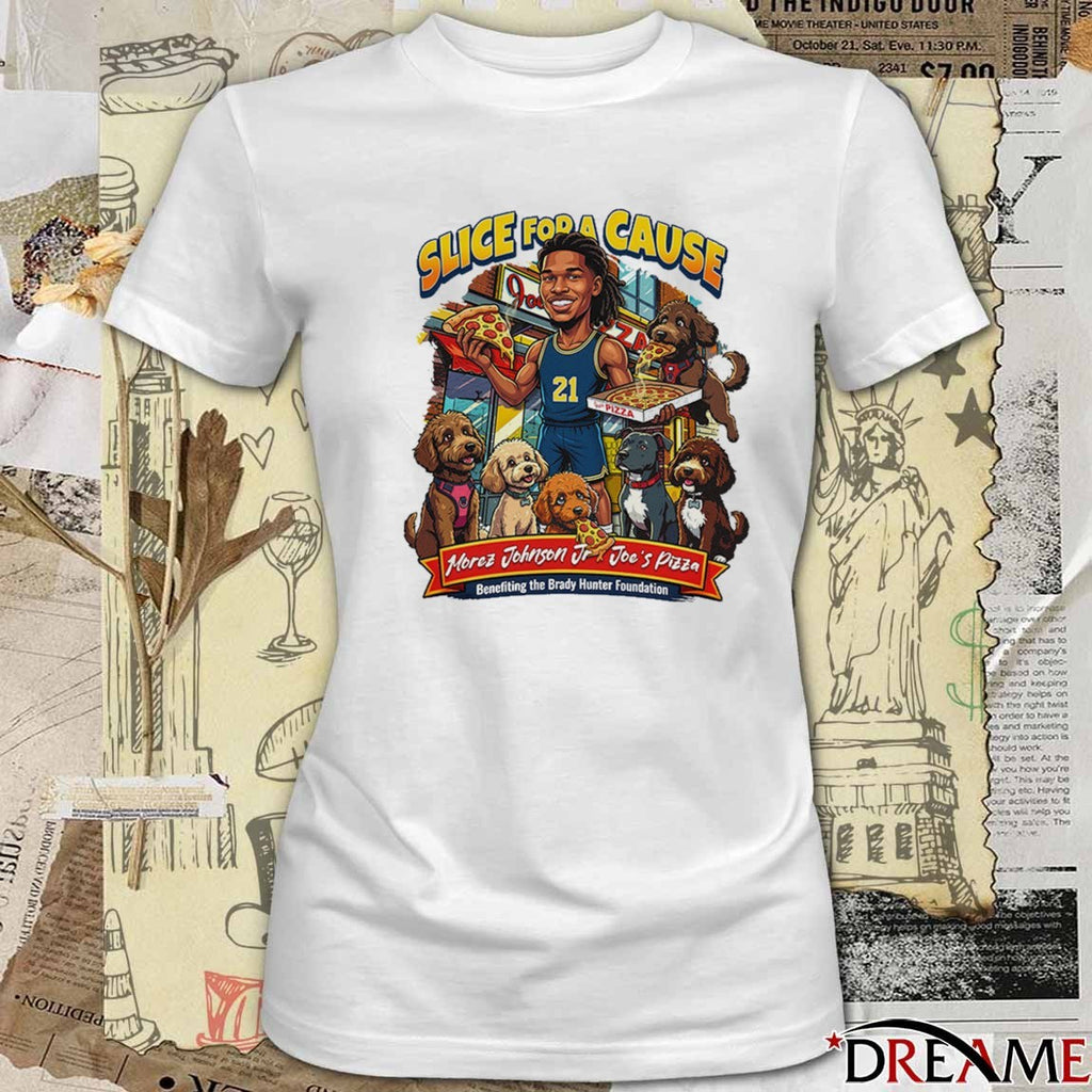 Michigan Basketball Morez Johnson Jr. Joe’s Pizza Slice For A Cause Charity t-shirt
