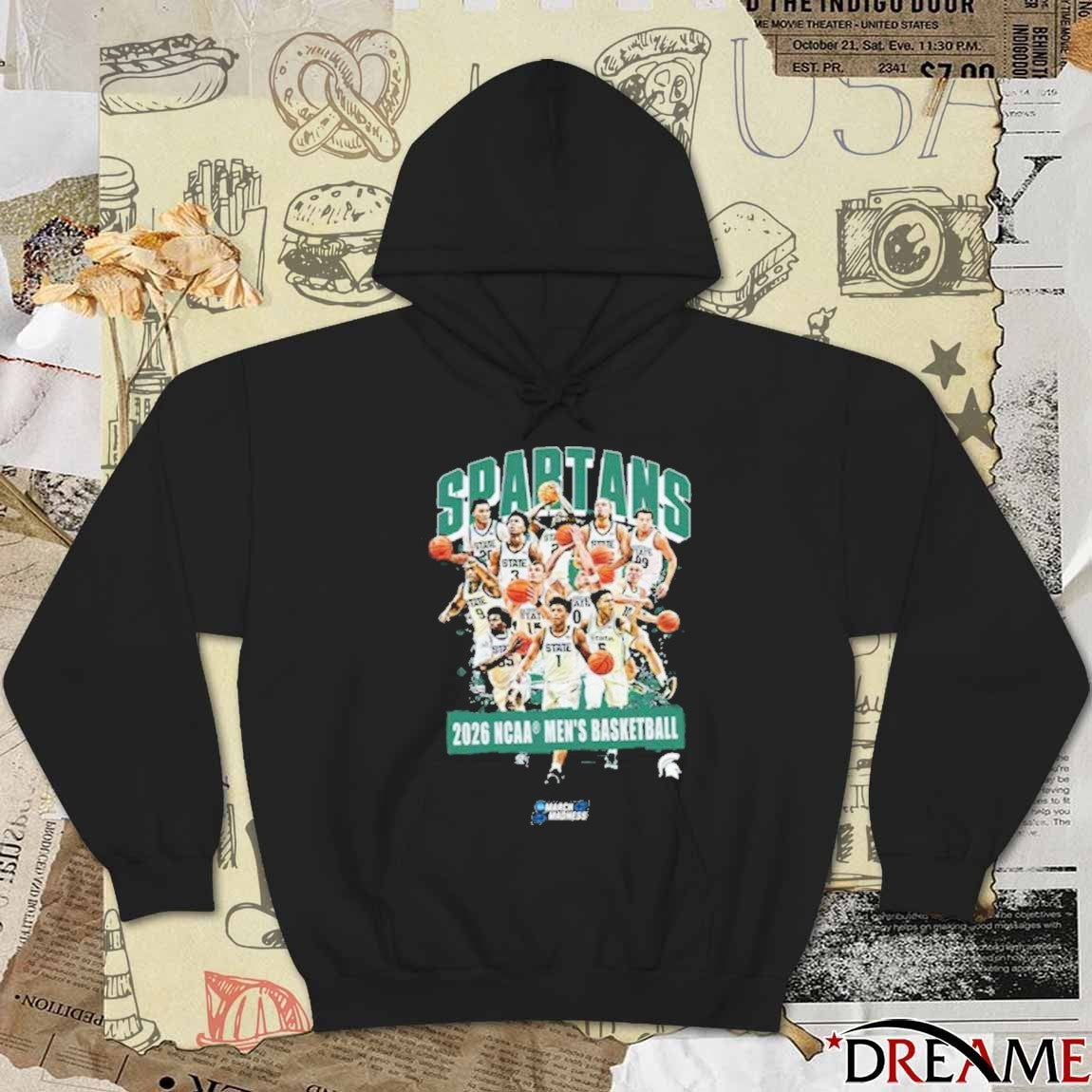 Michigan State Spartans 2026 NCAA March Madness Sweet 16 Men’s Basketball Team Collage t-shirt