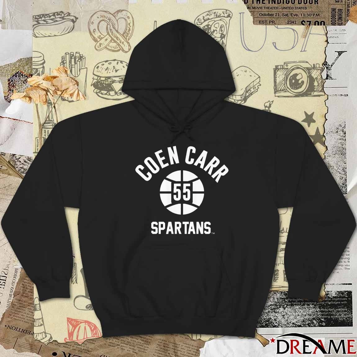 Michigan State Spartans Basketball Coen Carr Name Number Ball t-shirt