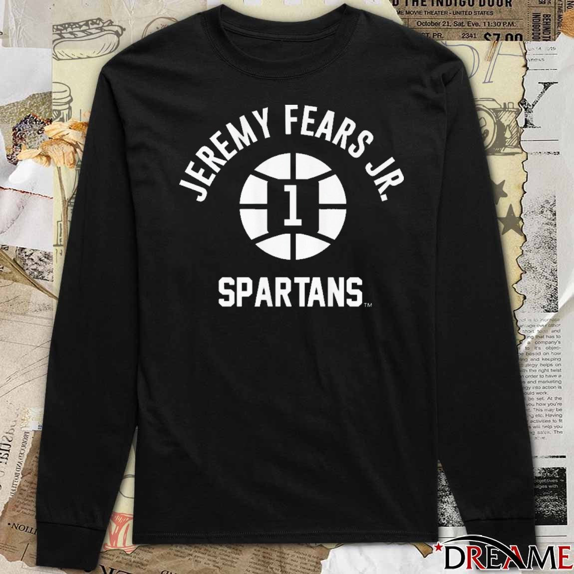 Michigan State Spartans Basketball Jeremy Fears Jr. Name Number Ball t-shirt
