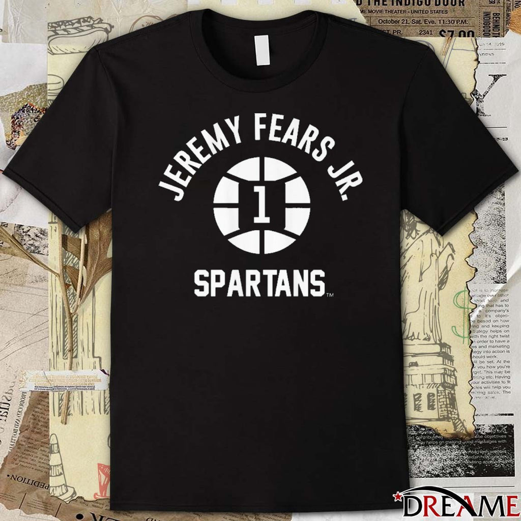 Michigan State Spartans Basketball Jeremy Fears Jr. Name Number Ball t-shirt