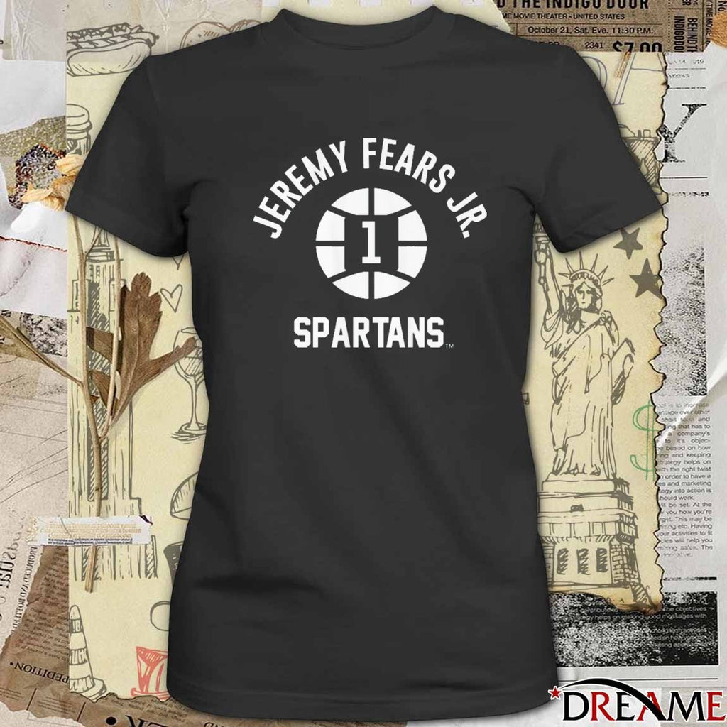 Michigan State Spartans Basketball Jeremy Fears Jr. Name Number Ball t-shirt