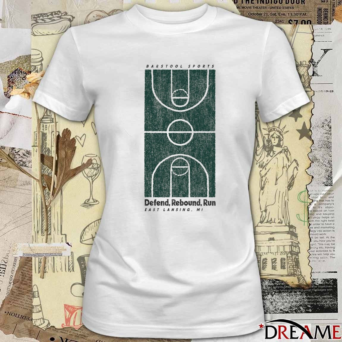 Michigan State Spartans Men’s Basketball Defend, Rebound, Run East Lansing MI t-shirt