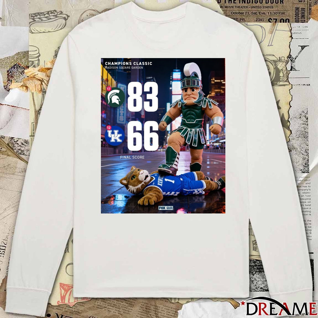 Michigan State Spartans Vs Kentucky Wildcats Final Score 83 – 66 Madison Square Garden Poster t-shirt
