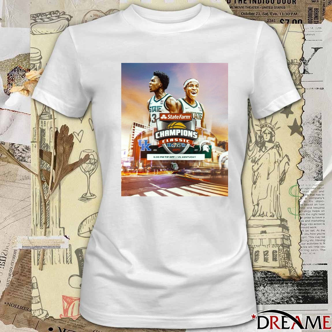 Michigan State Spartans Vs Kentucky Wildcats State Farm Champions Classic November 18, 2025 Poster t-shirt