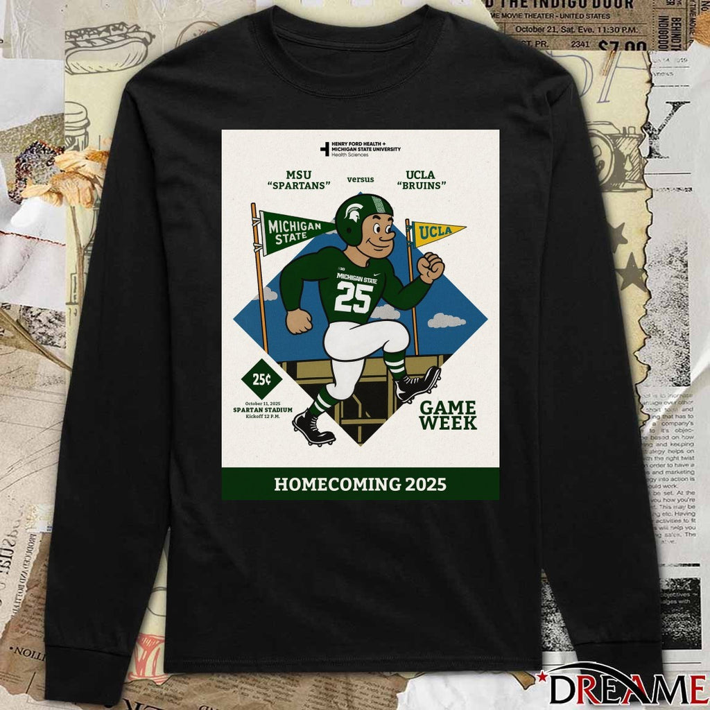 Michigan State Spartans vs UCLA Bruins October 11 2025 Spartan Stadium Game Week Poster t-shirt