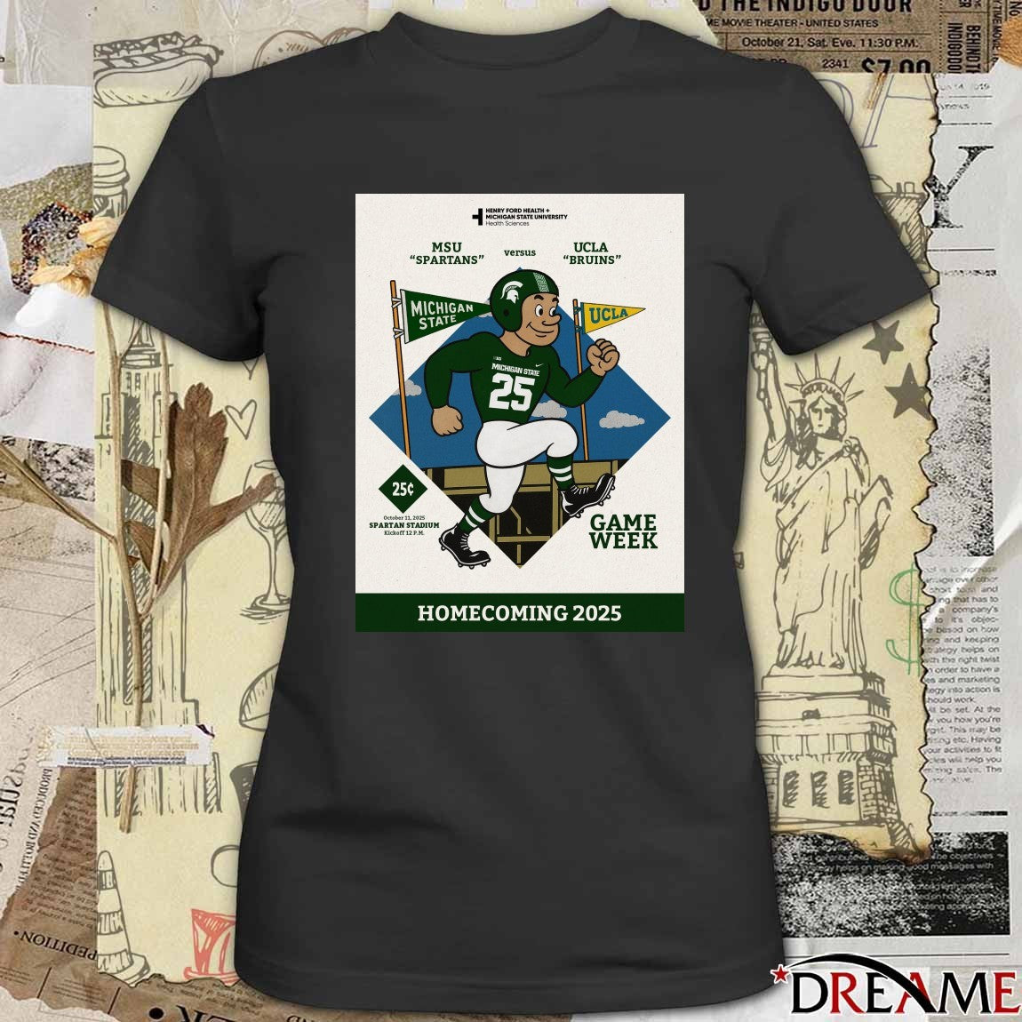 Michigan State Spartans vs UCLA Bruins October 11 2025 Spartan Stadium Game Week Poster t-shirt