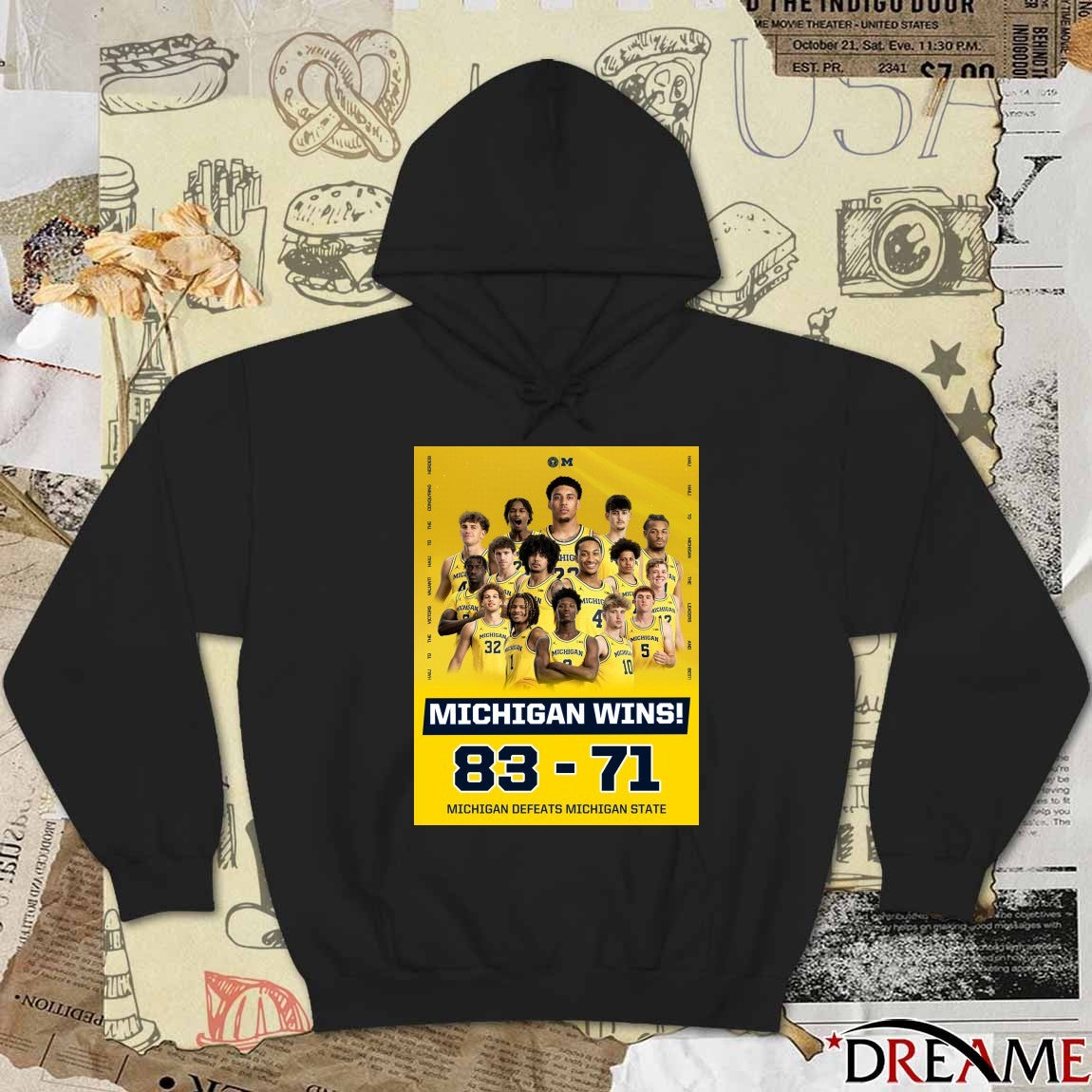 Michigan Wins Final Score 83 – 71 Michigan Defeats Michigan State Poster t-shirt